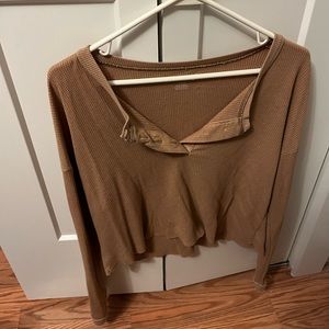 Womens American Eagle Button Long Sleeve